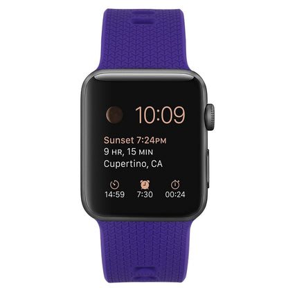 Silicone Watch Band For Apple Watch Ultra 49mm&Watch Ultra 2 49mm / Series 9&8&7 45mm / SE 3&SE 2&6&SE&5&4 44mm / 3&2&1 42mm(Dark Purple) by bashfashion