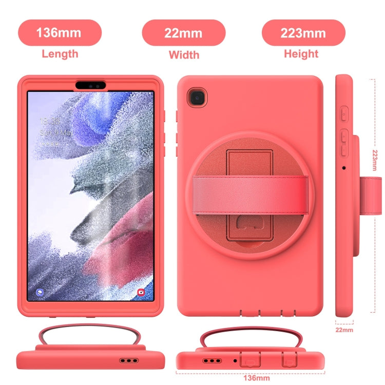 For Samsung Galaxy Tab A7 Lite 8.7 T220 360 Degree Rotation PC + TPU Protective Case with Holder & Hand-strap & Pen Slot(Pink) by bashfashion