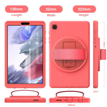 For Samsung Galaxy Tab A7 Lite 8.7 T220 360 Degree Rotation PC + TPU Protective Case with Holder & Hand-strap & Pen Slot(Pink) by bashfashion