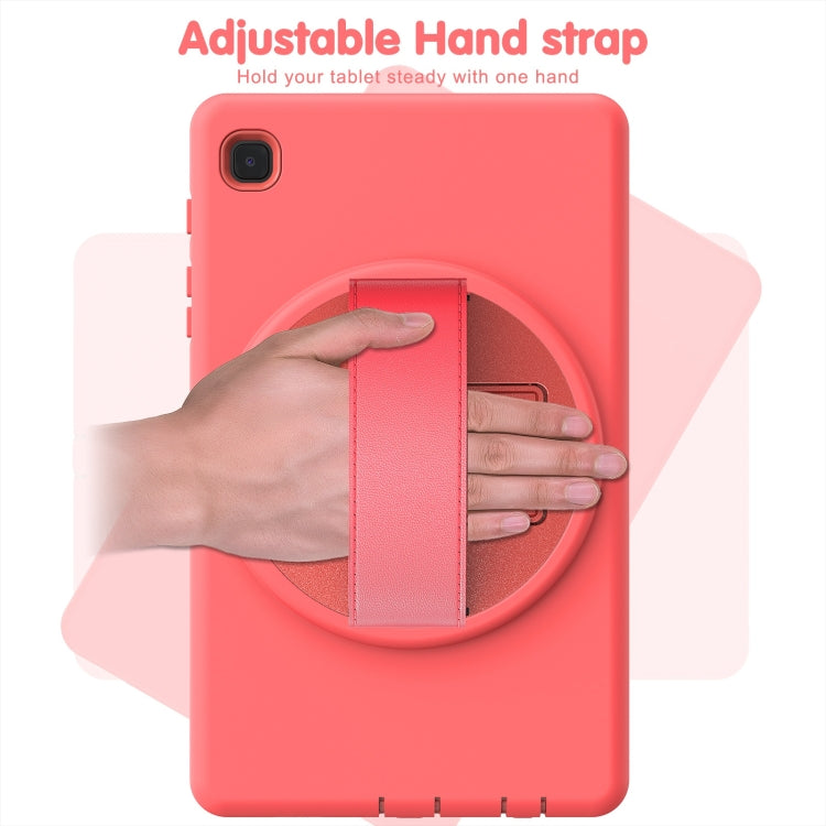 For Samsung Galaxy Tab A7 Lite 8.7 T220 360 Degree Rotation PC + TPU Protective Case with Holder & Hand-strap & Pen Slot(Pink) by bashfashion