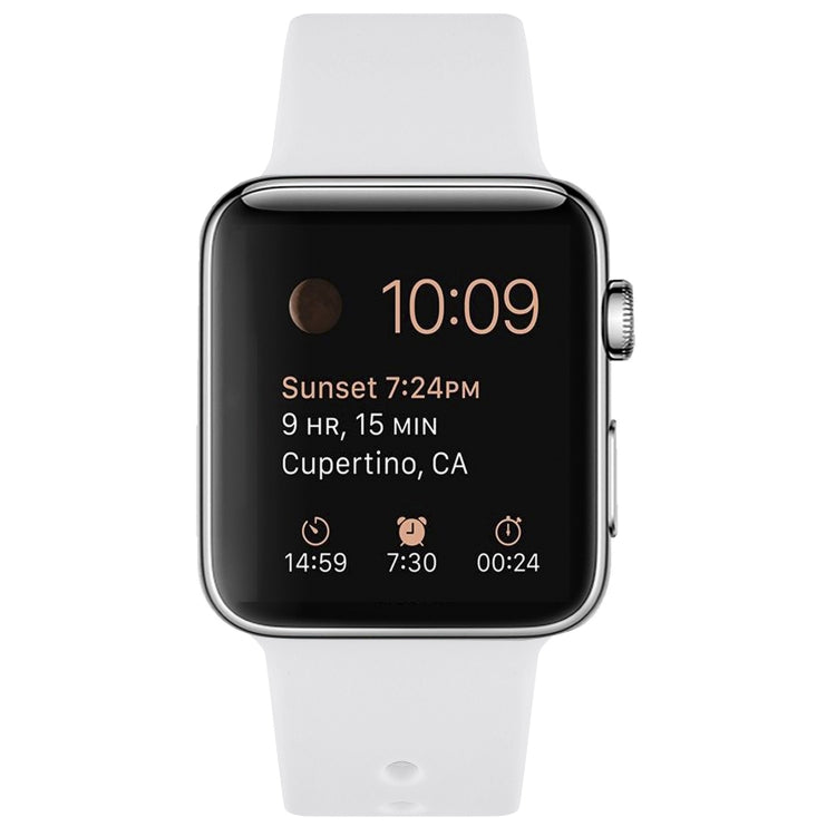 Silicone Watch Band For Apple Watch Ultra 49mm&Watch Ultra 2 49mm / Series 9&8&7 45mm / SE 3&SE 2&6&SE&5&4 44mm / 3&2&1 42mm(White) by bashfashion