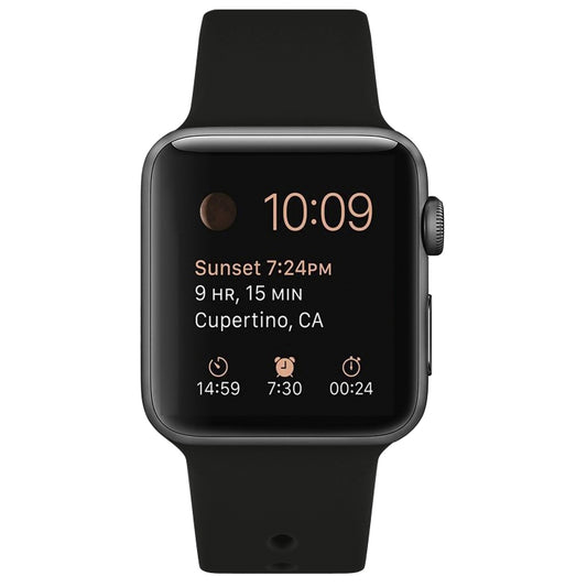 Silicone Watch Band For Apple Watch Ultra 49mm&Watch Ultra 2 49mm / Series 9&8&7 45mm / SE 3&SE 2&6&SE&5&4 44mm / 3&2&1 42mm(Black) by bashfashion