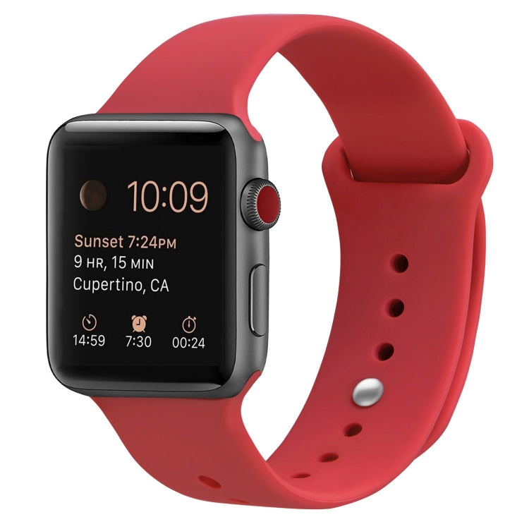 Silicone Watch Band For Apple Watch Ultra 49mm&Watch Ultra 2 49mm / Series 9&8&7 45mm / SE 3&SE 2&6&SE&5&4 44mm / 3&2&1 42mm(Red) by bashfashion