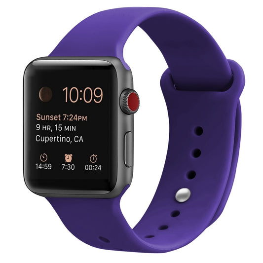 Silicone Watch Band For Apple Watch Ultra 49mm&Watch Ultra 2 49mm / Series 9&8&7 45mm / SE 3&SE 2&6&SE&5&4 44mm / 3&2&1 42mm(Dark Purple) by bashfashion