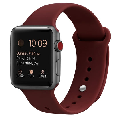 Silicone Watch Band For Apple Watch Ultra 49mm&Watch Ultra 2 49mm / Series 9&8&7 45mm / SE 3&SE 2&6&SE&5&4 44mm / 3&2&1 42mm(Pomegranate Red) by bashfashion