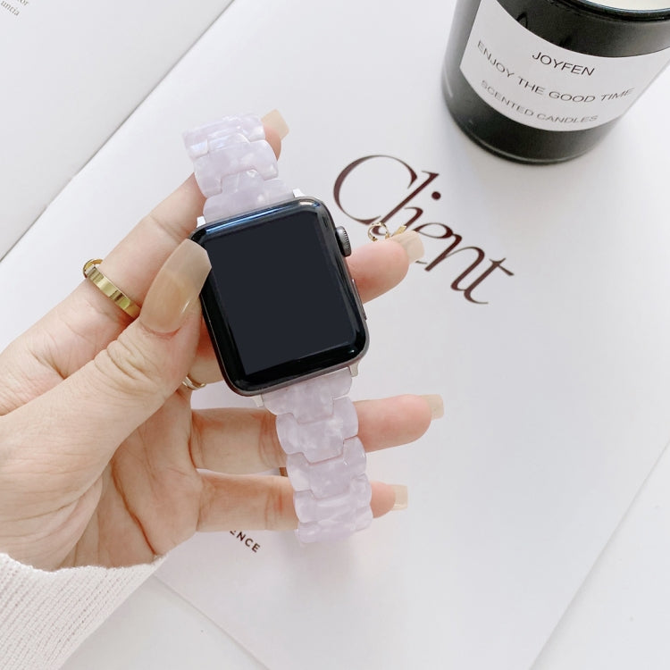Resin Watch Band For Apple Watch Series 9&8&7 41mm / SE 3&SE 2&6&SE&5&4 40mm / 3&2&1 38mm(White) by bashfashion