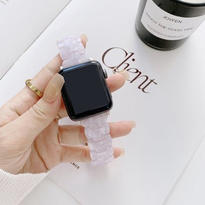 Resin Watch Band For Apple Watch Series 9&8&7 41mm / SE 3&SE 2&6&SE&5&4 40mm / 3&2&1 38mm(White) by bashfashion