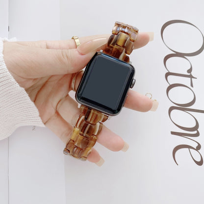 Resin Watch Band For Apple Watch Series 9&8&7 41mm / SE 3&SE 2&6&SE&5&4 40mm / 3&2&1 38mm(Gold Black) by bashfashion