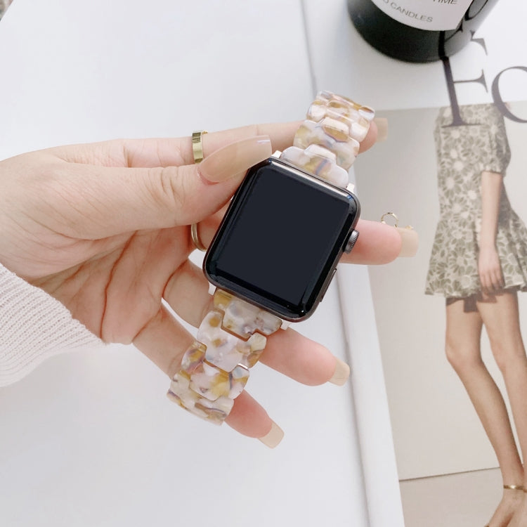 Resin Watch Band For Apple Watch Ultra 49mm&Watch Ultra 2 49mm / Series 9&8&7 45mm / SE 3&SE 2&6&SE&5&4 44mm / 3&2&1 42mm(White Gold) by bashfashion