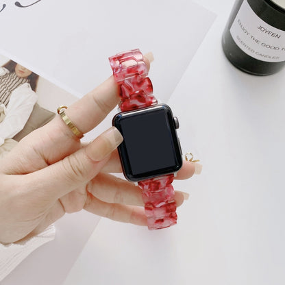 Resin Watch Band For Apple Watch Ultra 49mm&Watch Ultra 2 49mm / Series 9&8&7 45mm / SE 3&SE 2&6&SE&5&4 44mm / 3&2&1 42mm(White Red) by bashfashion