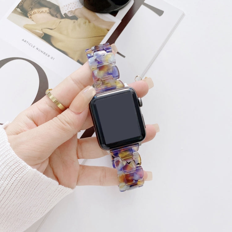 Resin Watch Band For Apple Watch Ultra 49mm&Watch Ultra 2 49mm / Series 9&8&7 45mm / SE 3&SE 2&6&SE&5&4 44mm / 3&2&1 42mm(White Blue) by bashfashion