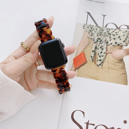 Resin Watch Band For Apple Watch Ultra 49mm&Watch Ultra 2 49mm / Series 9&8&7 45mm / SE 3&SE 2&6&SE&5&4 44mm / 3&2&1 42mm(Yellow Black) by bashfashion
