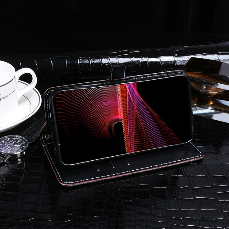 For Sony Xperia 5 III idewei Crocodile Texture Horizontal Flip Leather Case with Holder & Card Slots & Wallet(Dark Blue) by idewei