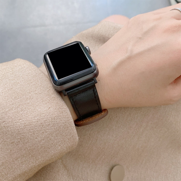 8-shape Buckle Retro Leather Watch Band For Apple Watch Ultra 49mm&Watch Ultra 2 49mm / Series 9&8&7 45mm / SE 3&SE 2&6&SE&5&4 44mm / 3&2&1 42mm(Blue) by bashfashion