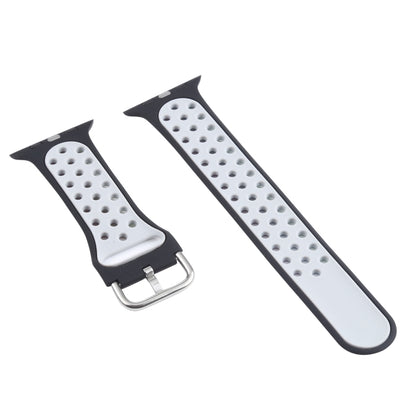 Metal Buckle Silicone Watch Band For Apple Watch Ultra 49mm&Watch Ultra 2 49mm / Series 9&8&7 45mm / SE 3&SE 2&6&SE&5&4 44mm / 3&2&1 42mm(Black+Colorful) by bashfashion