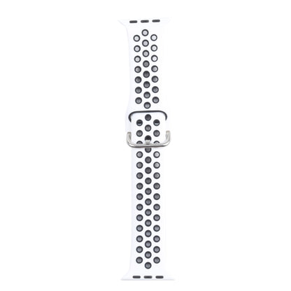 Metal Buckle Silicone Watch Band For Apple Watch Ultra 49mm&Watch Ultra 2 49mm / Series 9&8&7 45mm / SE 3&SE 2&6&SE&5&4 44mm / 3&2&1 42mm(White+Black) by bashfashion