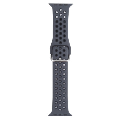 Metal Buckle Silicone Watch Band For Apple Watch Ultra 49mm&Watch Ultra 2 49mm / Series 9&8&7 45mm / SE 3&SE 2&6&SE&5&4 44mm / 3&2&1 42mm(Dark Gray+Black) by bashfashion