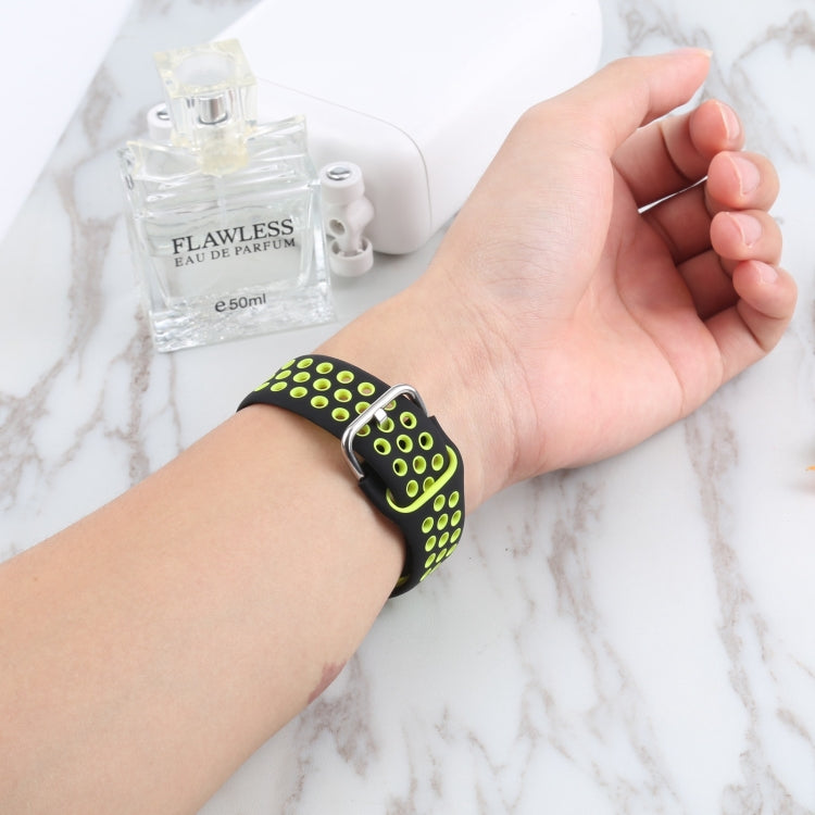 Metal Buckle Silicone Watch Band For Apple Watch Ultra 49mm&Watch Ultra 2 49mm / Series 9&8&7 45mm / SE 3&SE 2&6&SE&5&4 44mm / 3&2&1 42mm(Blue+Yellow) by bashfashion