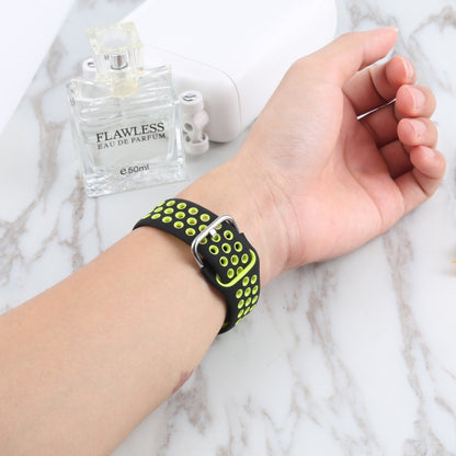 Metal Buckle Silicone Watch Band For Apple Watch Ultra 49mm&Watch Ultra 2 49mm / Series 9&8&7 45mm / SE 3&SE 2&6&SE&5&4 44mm / 3&2&1 42mm(Blue+Yellow) by bashfashion