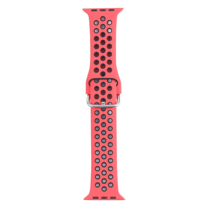Metal Buckle Silicone Watch Band For Apple Watch Ultra 49mm&Watch Ultra 2 49mm / Series 9&8&7 45mm / SE 3&SE 2&6&SE&5&4 44mm / 3&2&1 42mm(Red+Black) by bashfashion