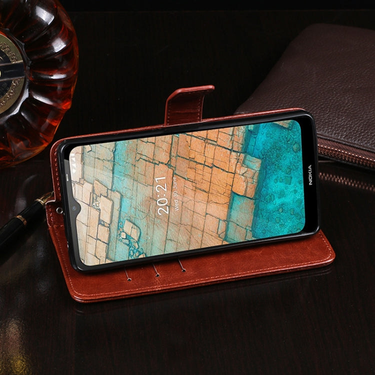 For Nokia C20 idewei Crazy Horse Texture Horizontal Flip Leather Case with Holder & Card Slots & Wallet(Rose Red) by idewei