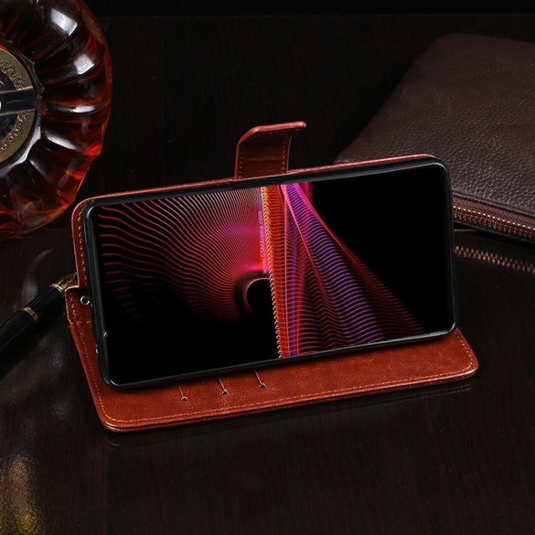 For Sony Xperia 5 III idewei Crazy Horse Texture Horizontal Flip Leather Case with Holder & Card Slots & Wallet(Blue) by idewei