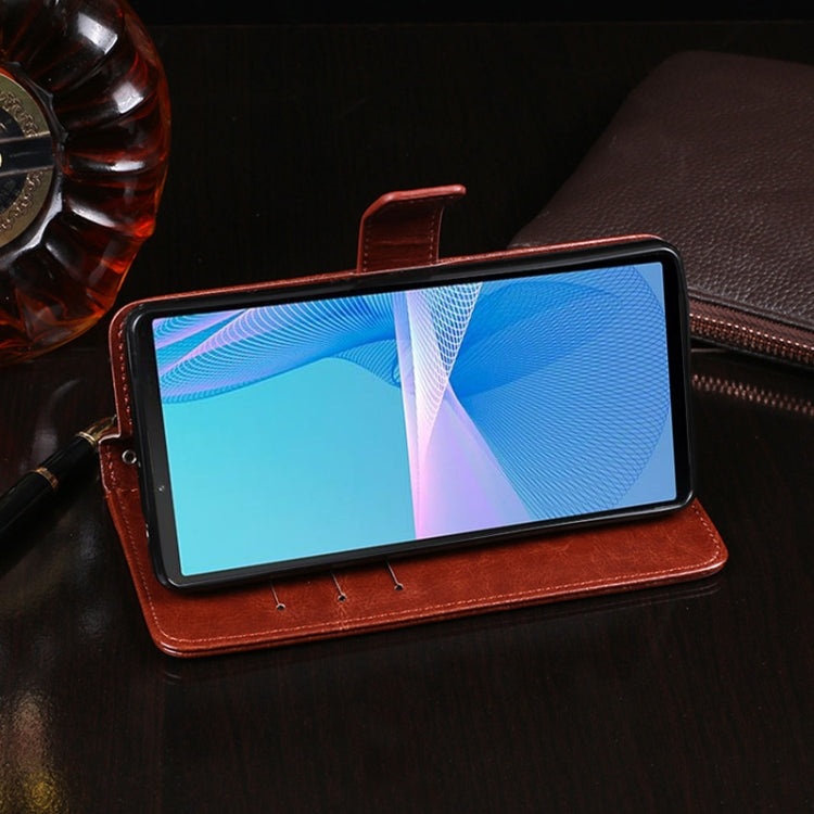 For Sony Xperia 10 III idewei Crazy Horse Texture Horizontal Flip Leather Case with Holder & Card Slots & Wallet(Yellow) by idewei