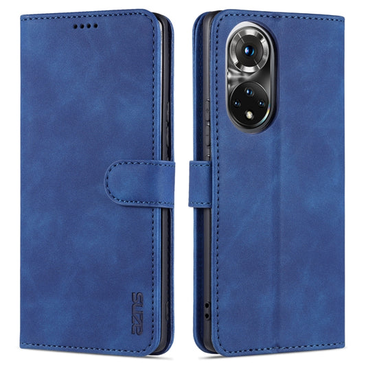 For Honor 50 AZNS Skin Feel Calf Texture Horizontal Flip Leather Case with Card Slots & Holder & Wallet(Blue) by AZNS