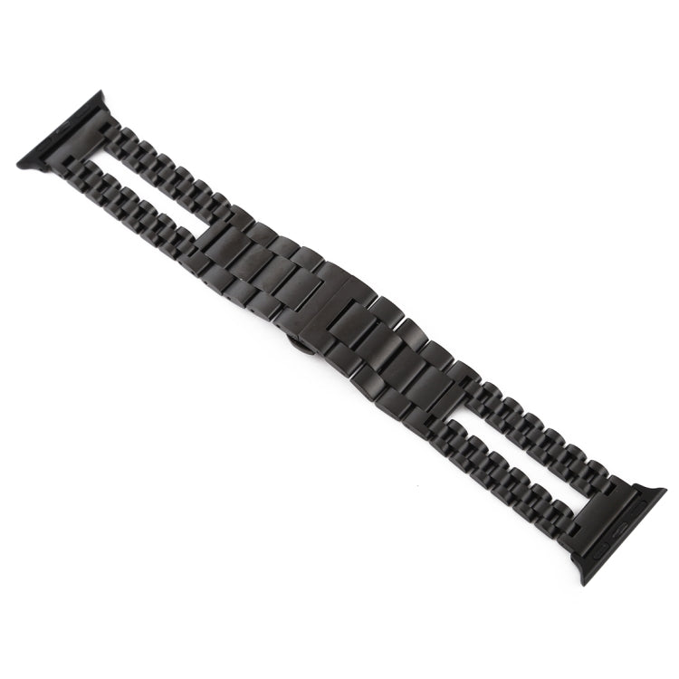 For Apple Watch Series 7 41mm / 6 & SE & 5 & 4 40mm / 3 & 2 & 1 38mm Stainless Steel Watch Band(Black) by bashfashion