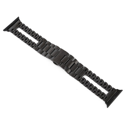 For Apple Watch Series 7 41mm / 6 & SE & 5 & 4 40mm / 3 & 2 & 1 38mm Stainless Steel Watch Band(Black) by bashfashion