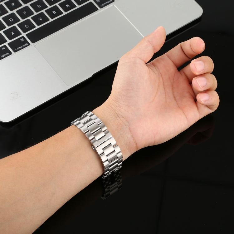 For Apple Watch Series 7 41mm / 6 & SE & 5 & 4 40mm / 3 & 2 & 1 38mm Stainless Steel Watch Band(Silver) by bashfashion
