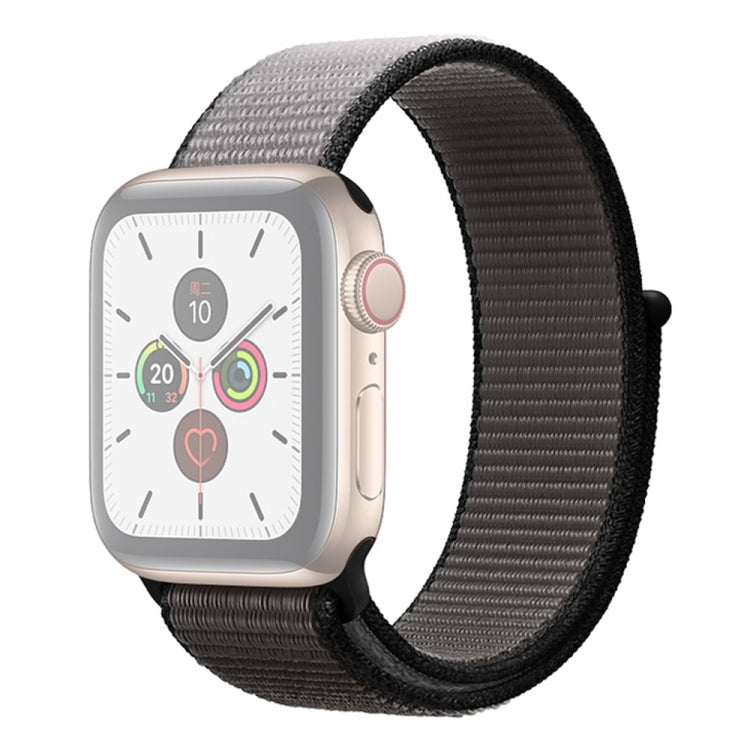 For Apple Watch Series 7 41mm / 6 & SE & 5 & 4 40mm / 3 & 2 & 1 38mm Color Matching Nylon Watch Band(Black + Grey) by bashfashion