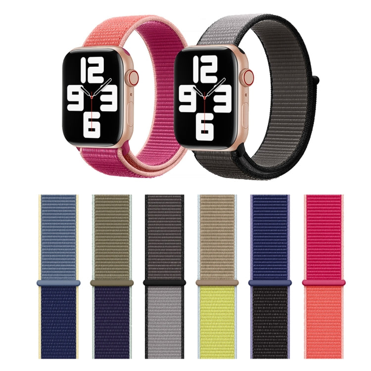For Apple Watch Series 7 41mm / 6 & SE & 5 & 4 40mm / 3 & 2 & 1 38mm Color Matching Nylon Watch Band(Black + Grey) by bashfashion