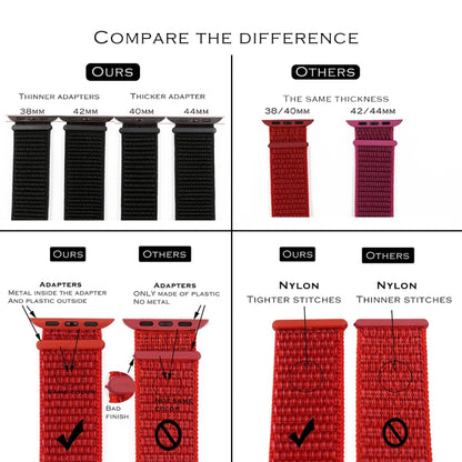 For Apple Watch Ultra 49mm&Watch Ultra 2 49mm / Series 9&8&7 45mm / SE 3&SE 2&6&SE&5&4 44mm / 3&2&1 42mm Color Matching Nylon Watch Band(Black + Blue) by bashfashion