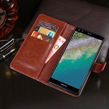 For Nokia C01 Plus idewei Crazy Horse Texture Horizontal Flip Leather Case with Holder & Card Slots & Wallet(Black) by idewei