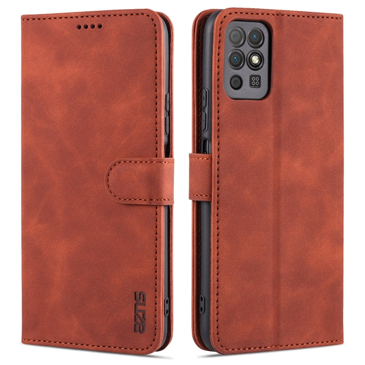 For Honor Play 5T Youth AZNS Skin Feel Calf Texture Horizontal Flip Leather Case with Card Slots & Holder & Wallet(Brown) by AZNS