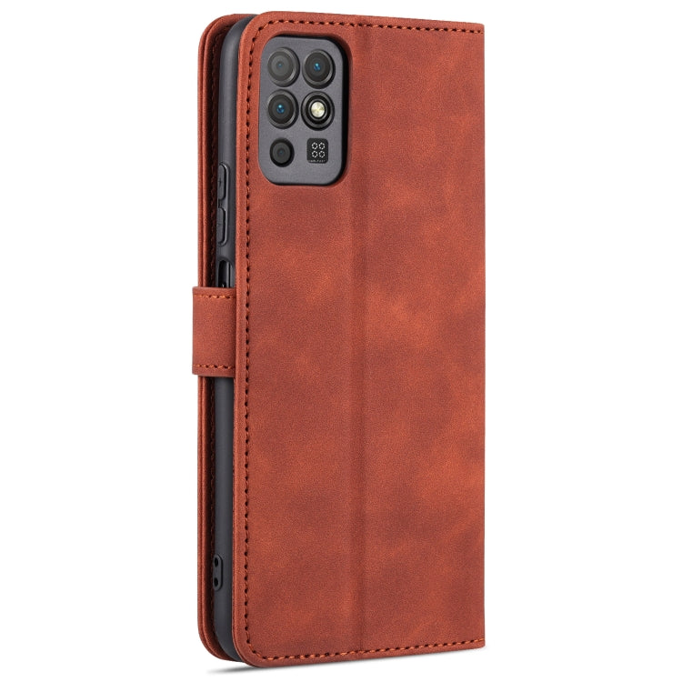 For Honor Play 5T Youth AZNS Skin Feel Calf Texture Horizontal Flip Leather Case with Card Slots & Holder & Wallet(Brown) by AZNS