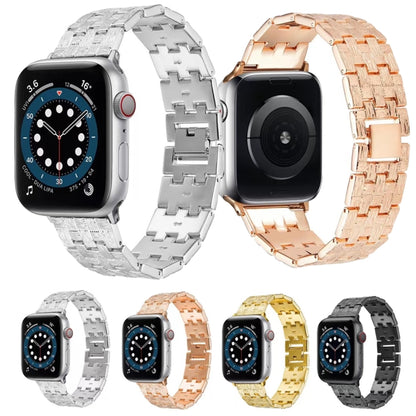 Woven Texture Stainless Steel Watch Band For Apple Watch Ultra 49mm&Watch Ultra 2 49mm / Series 9&8&7 45mm / SE 3&SE 2&6&SE&5&4 44mm / 3&2&1 42mm(Silver) by bashfashion