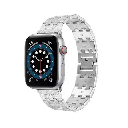Woven Texture Stainless Steel Watch Band For Apple Watch Ultra 49mm&Watch Ultra 2 49mm / Series 9&8&7 45mm / SE 3&SE 2&6&SE&5&4 44mm / 3&2&1 42mm(Black) by bashfashion