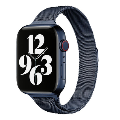 Milan Loopback Small Waist Watch Band For Apple Watch Ultra 49mm&Watch Ultra 2 49mm / Series 9&8&7 45mm / SE 3&SE 2&6&SE&5&4 44mm / 3&2&1 42mm(Blue) by bashfashion