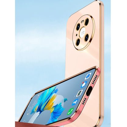 For Huawei Mate 40 Pro XINLI Straight Edge 6D Electroplate TPU Phone Case(Pink) by XINLI