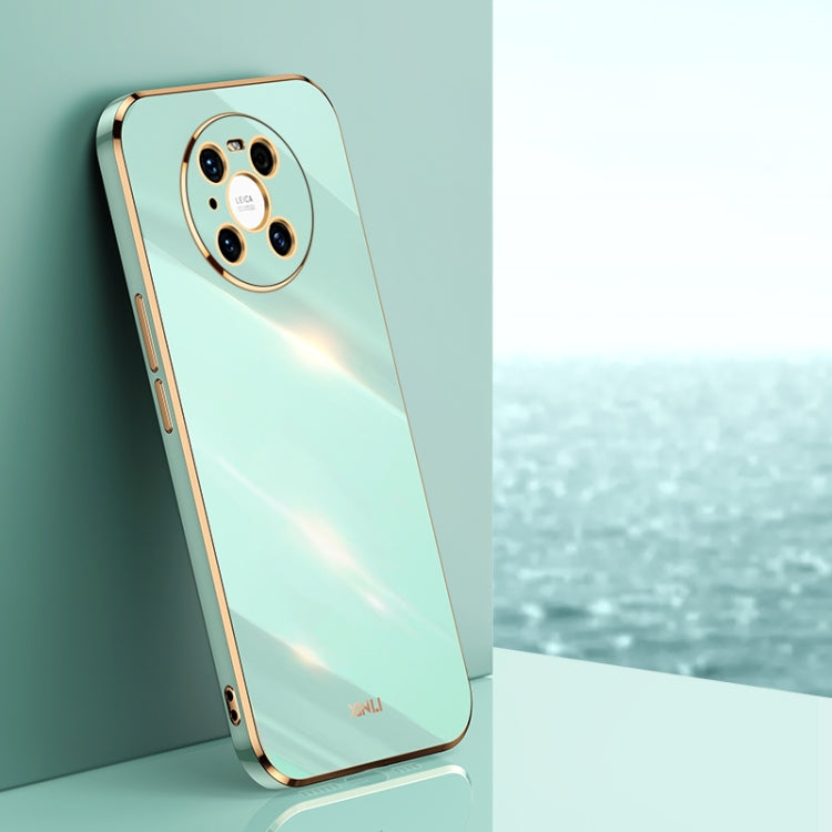 For Huawei Mate 40 Pro XINLI Straight Edge 6D Electroplate TPU Phone Case(Mint Green) by XINLI