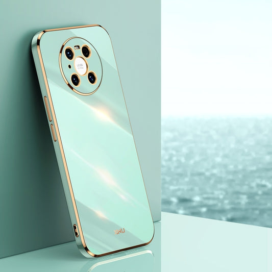 For Huawei Mate 40 Pro XINLI Straight Edge 6D Electroplate TPU Phone Case(Mint Green) by XINLI