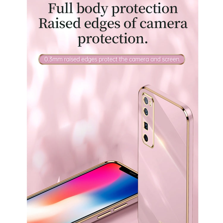 For Huawei nova 7 5G XINLI Straight Edge 6D Electroplate TPU Phone Case(Pink) by XINLI