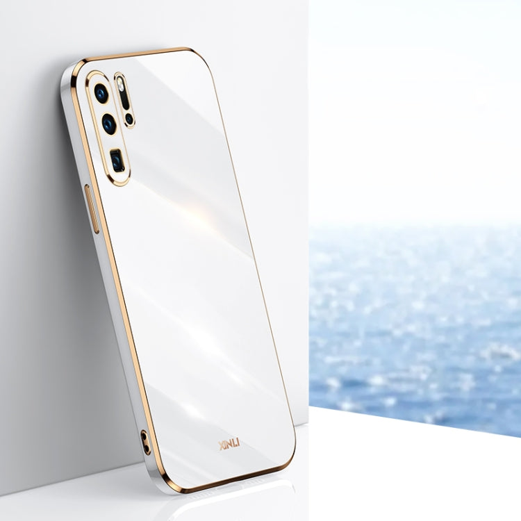 For Huawei P30 Pro XINLI Straight Edge 6D Electroplate TPU Phone Case(White) by XINLI