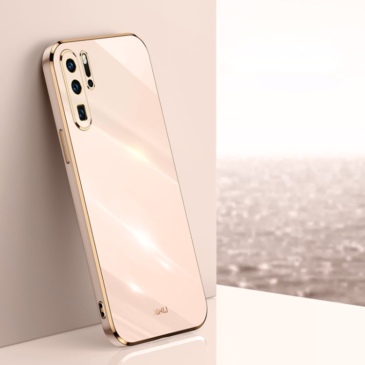 For Huawei P30 Pro XINLI Straight Edge 6D Electroplate TPU Phone Case(Pink) by XINLI