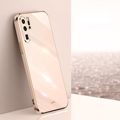 For Huawei P30 Pro XINLI Straight Edge 6D Electroplate TPU Phone Case(Pink) by XINLI