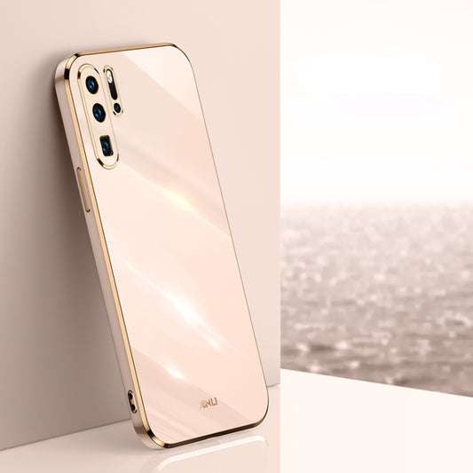 For Huawei P30 Pro XINLI Straight Edge 6D Electroplate TPU Phone Case(Pink) by XINLI