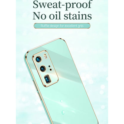 For Huawei P40 XINLI Straight Edge 6D Electroplate TPU Phone Case(Black) by XINLI