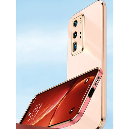For Huawei P40 XINLI Straight Edge 6D Electroplate TPU Phone Case(Pink) by XINLI